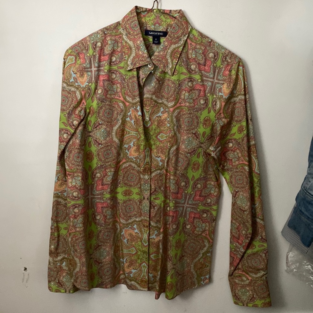 Lands’ End Button Down Shirt Size 6